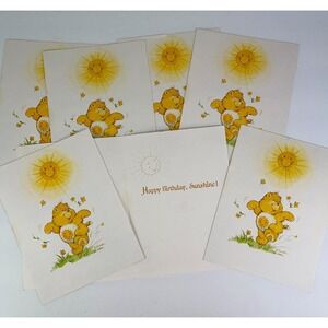 VTG CARE BEAR "Happy Birthday Sunshine!" By American Greetings No Env. 7 Cards